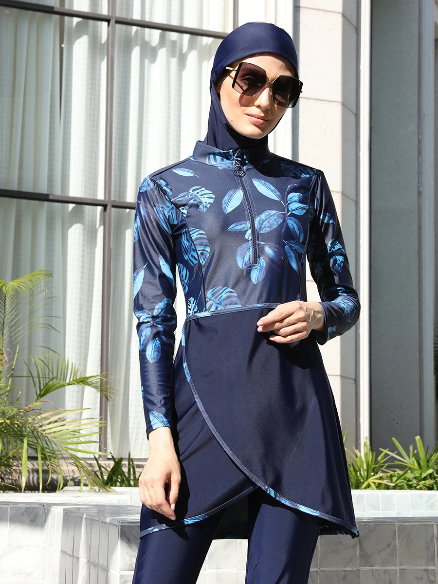 3PCS/Set Islamic Women Muslim Swimwear Dress Pants Burkini Swimsuit Modest Islam Swim Surf Wear Sport Full Suit Swimming