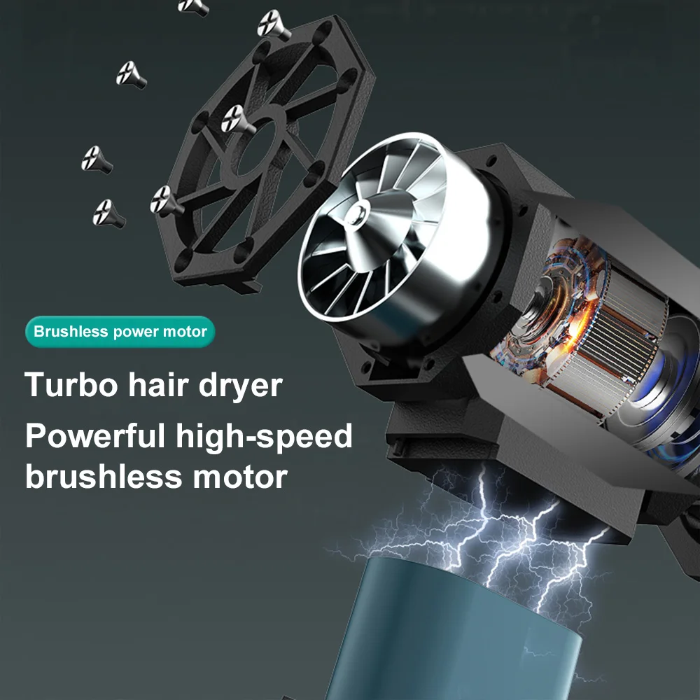 Violent Fan 200000RPM Powerful Air Blower Vacuum Dust Cleaner Type-C Charging Strong Winds 52m/s Brushless Turbo Jet Blower