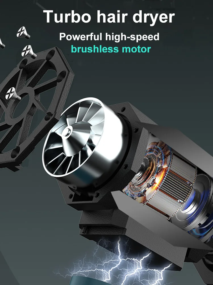 Violent Fan 200000RPM Powerful Air Blower Vacuum Dust Cleaner Type-C Charging Strong Winds 52m/s Brushless Turbo Jet Blower