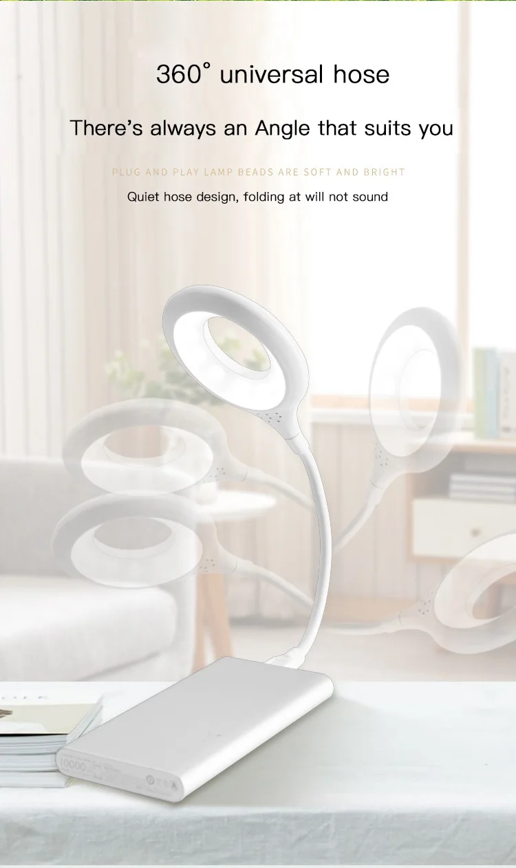 LED Study Reading Book Lights Portable USB Flexo Led Desk Lamp DC5V for Computer PC Laptop Ring Eye Care Led Light Table Lamps
