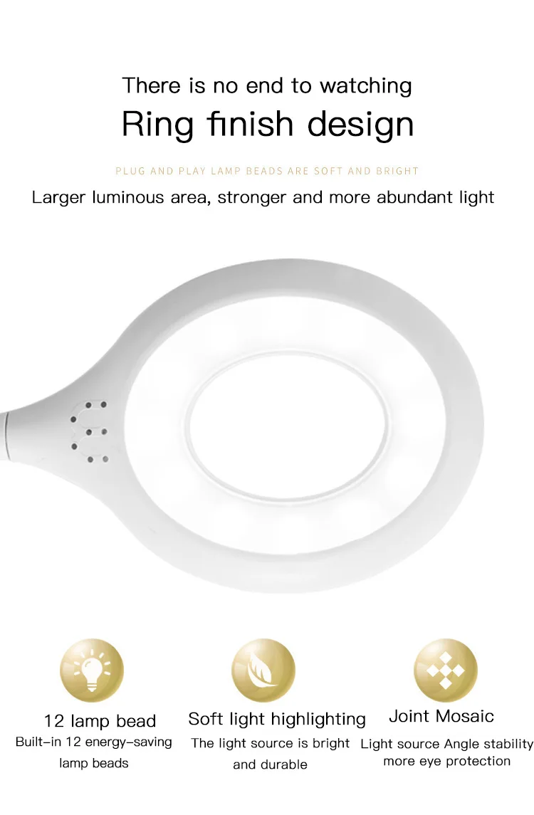 LED Study Reading Book Lights Portable USB Flexo Led Desk Lamp DC5V for Computer PC Laptop Ring Eye Care Led Light Table Lamps