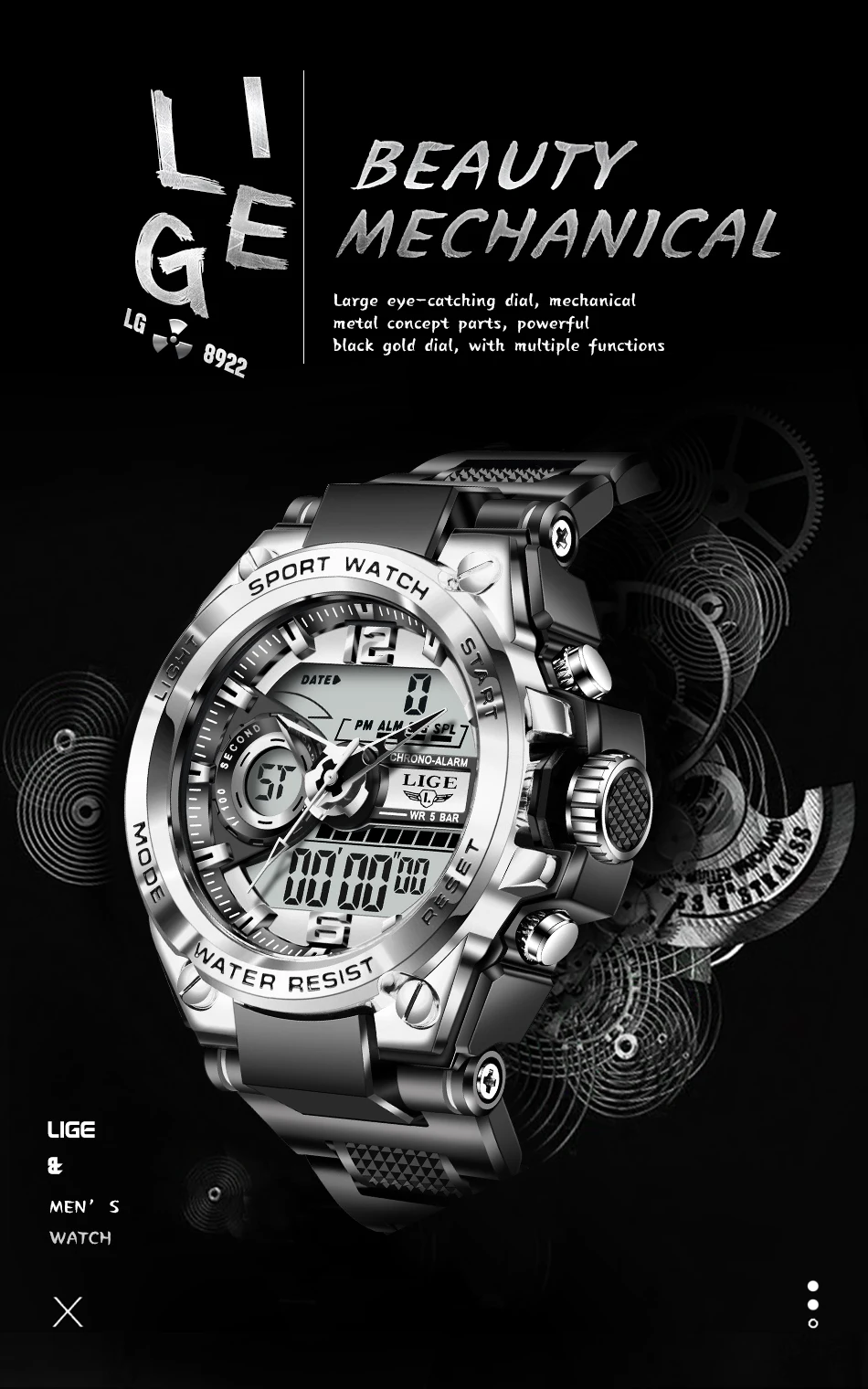LIGE Digital Men Military Watch 50m Waterproof Wristwatch LED Quartz Clock Sport Watch Male Big Watches Men Relogios Masculino LIGE Digital Men Military Watch 50m Waterproof Wristwatch LED Quartz Clock Sport Watch Male Big Watches Men Relogios Masculino