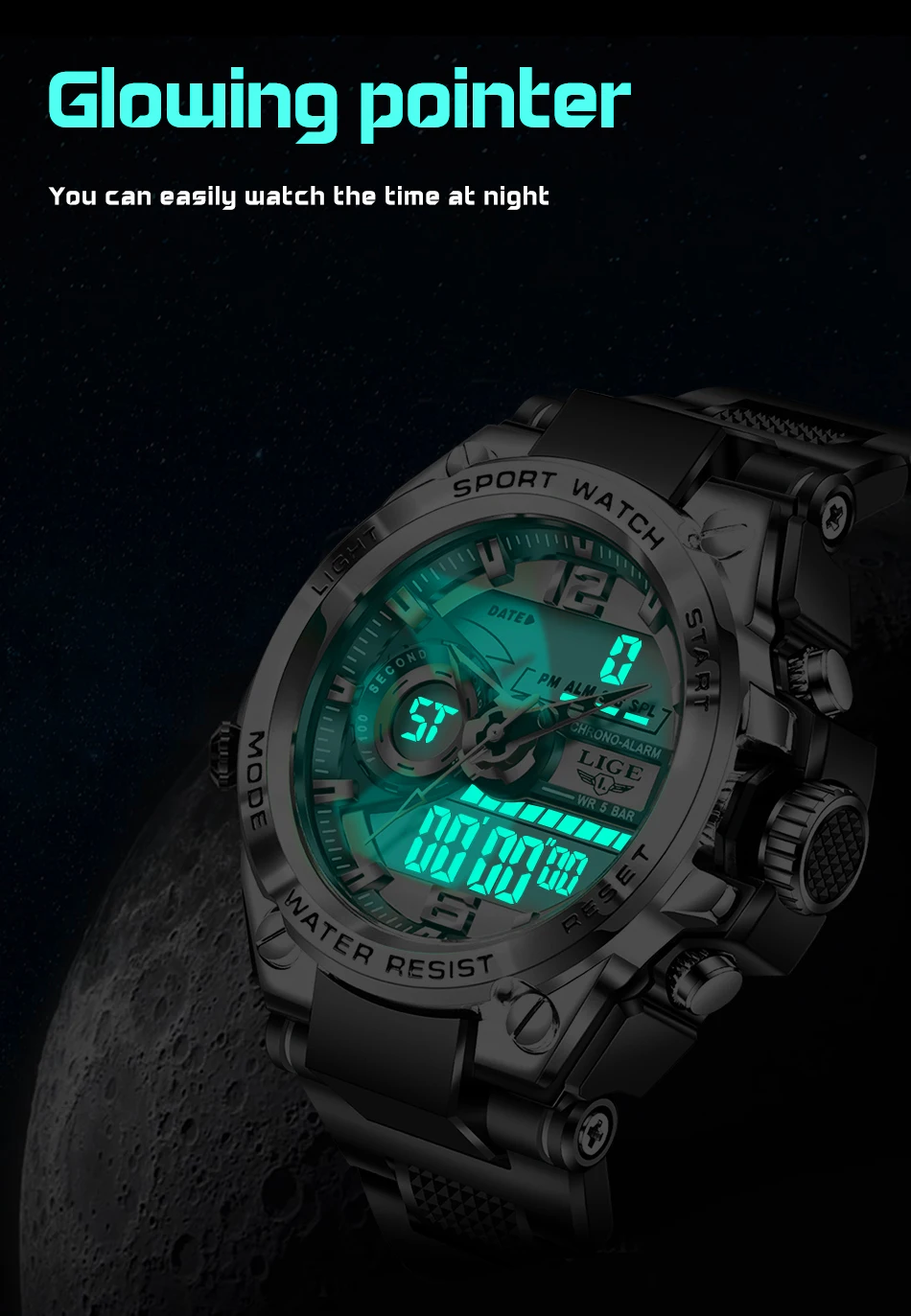 LIGE Digital Men Military Watch 50m Waterproof Wristwatch LED Quartz Clock Sport Watch Male Big Watches Men Relogios Masculino LIGE Digital Men Military Watch 50m Waterproof Wristwatch LED Quartz Clock Sport Watch Male Big Watches Men Relogios Masculino