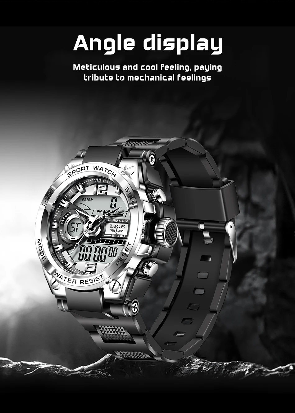 LIGE Digital Men Military Watch 50m Waterproof Wristwatch LED Quartz Clock Sport Watch Male Big Watches Men Relogios Masculino LIGE Digital Men Military Watch 50m Waterproof Wristwatch LED Quartz Clock Sport Watch Male Big Watches Men Relogios Masculino