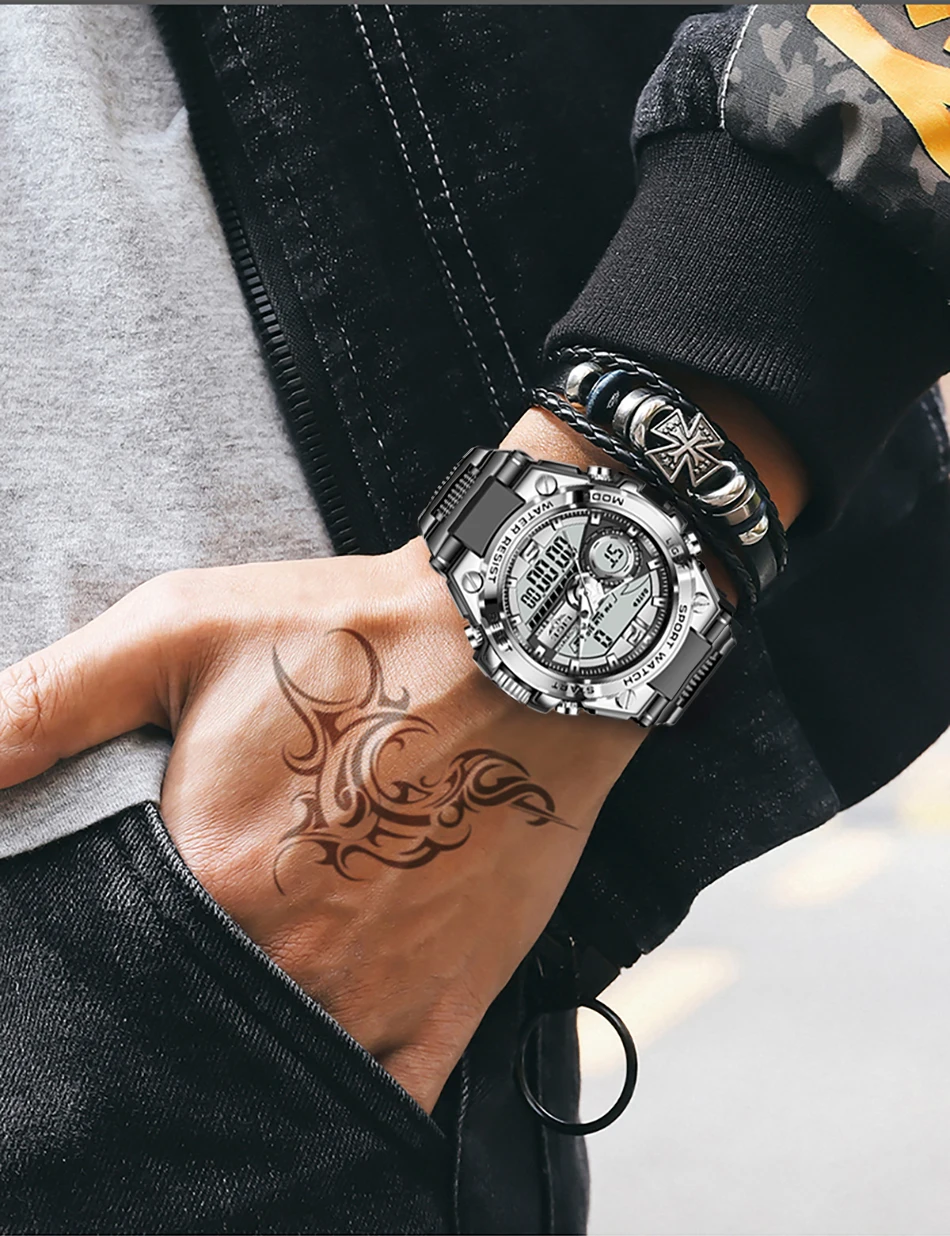 LIGE Digital Men Military Watch 50m Waterproof Wristwatch LED Quartz Clock Sport Watch Male Big Watches Men Relogios Masculino LIGE Digital Men Military Watch 50m Waterproof Wristwatch LED Quartz Clock Sport Watch Male Big Watches Men Relogios Masculino