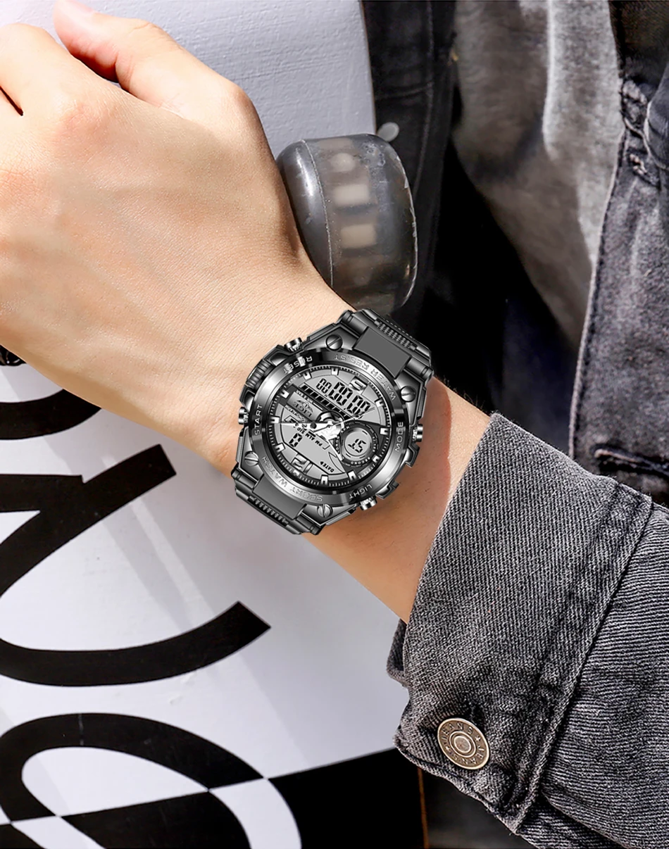 LIGE Digital Men Military Watch 50m Waterproof Wristwatch LED Quartz Clock Sport Watch Male Big Watches Men Relogios Masculino LIGE Digital Men Military Watch 50m Waterproof Wristwatch LED Quartz Clock Sport Watch Male Big Watches Men Relogios Masculino