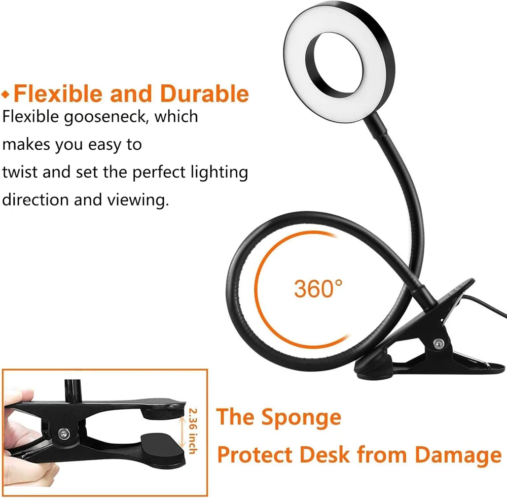 360° Flexible 48 LEDs Clip on Desk Lamp Gooseneck Reading Table Light Eye-Caring USB Clamp Books Night Light Study Read Light 360° Flexible 48 LEDs Clip on Desk Lamp Gooseneck Reading Table Light Eye-Caring USB Clamp Books Night Light Study Read Light