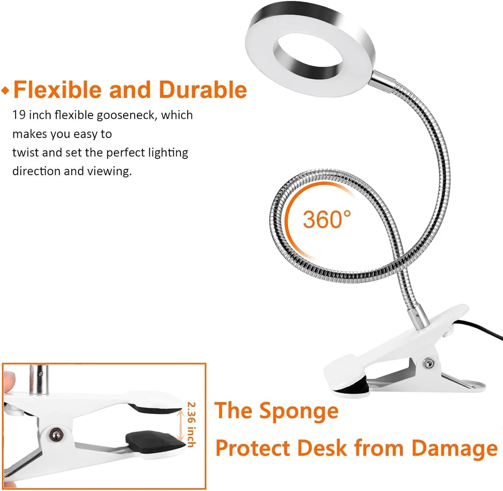 360° Flexible 48 LEDs Clip on Desk Lamp Gooseneck Reading Table Light Eye-Caring USB Clamp Books Night Light Study Read Light 360° Flexible 48 LEDs Clip on Desk Lamp Gooseneck Reading Table Light Eye-Caring USB Clamp Books Night Light Study Read Light