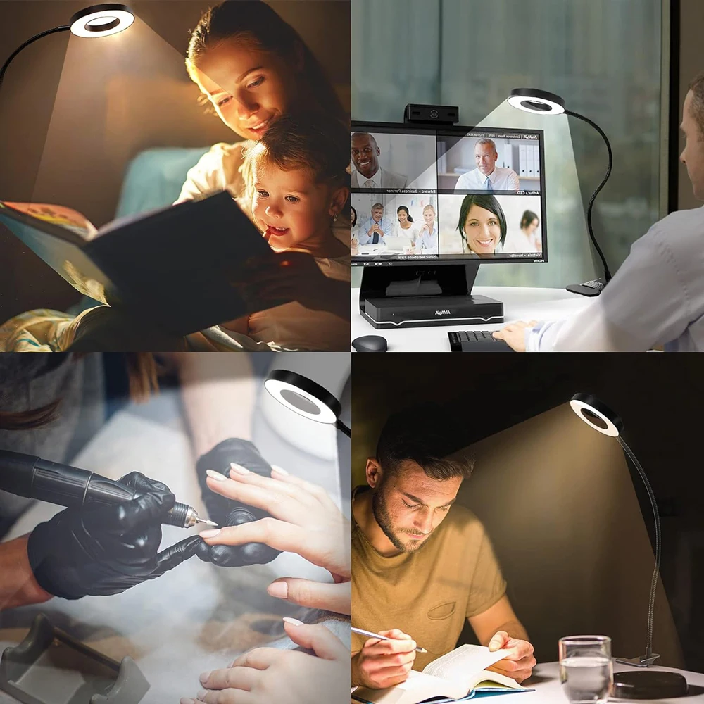 360° Flexible 48 LEDs Clip on Desk Lamp Gooseneck Reading Table Light Eye-Caring USB Clamp Books Night Light Study Read Light 360° Flexible 48 LEDs Clip on Desk Lamp Gooseneck Reading Table Light Eye-Caring USB Clamp Books Night Light Study Read Light
