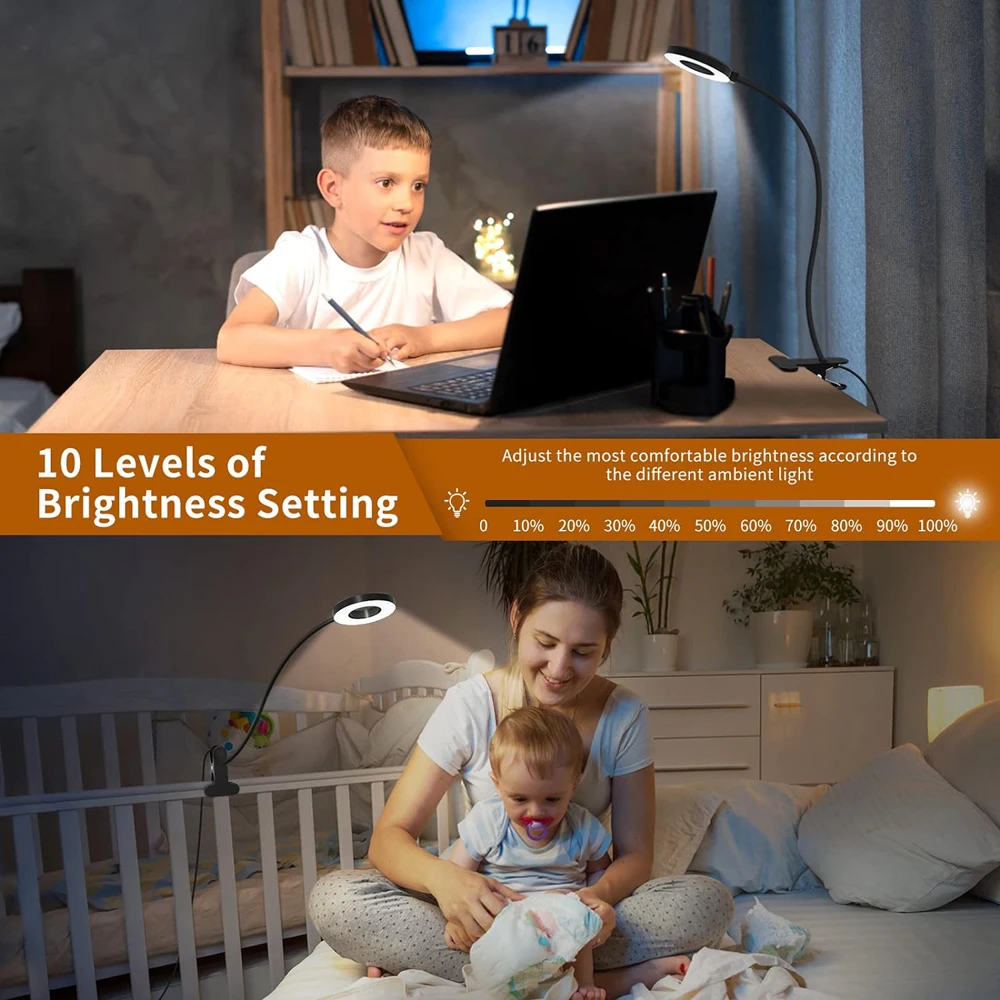360° Flexible 48 LEDs Clip on Desk Lamp Gooseneck Reading Table Light Eye-Caring USB Clamp Books Night Light Study Read Light 360° Flexible 48 LEDs Clip on Desk Lamp Gooseneck Reading Table Light Eye-Caring USB Clamp Books Night Light Study Read Light