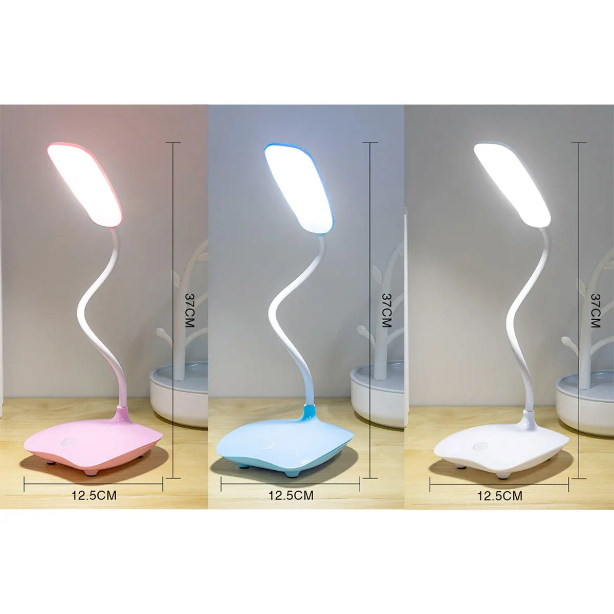LED Table Lamp USB Rechargeable Dimmable Desk Reading Light Foldable Rotatable Touch Switch Study Work Bedroom Table Lamps