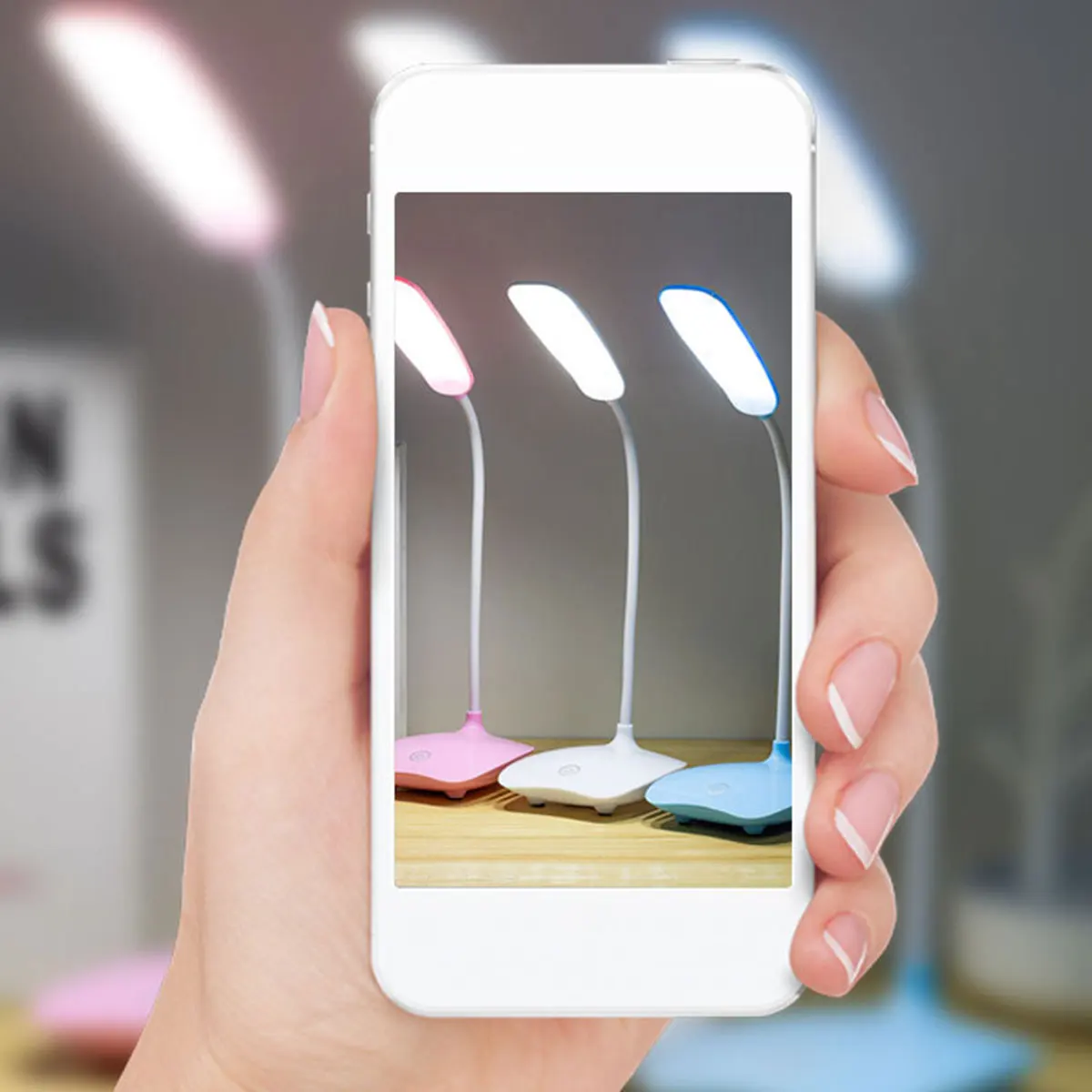 LED Table Lamp USB Rechargeable Dimmable Desk Reading Light Foldable Rotatable Touch Switch Study Work Bedroom Table Lamps