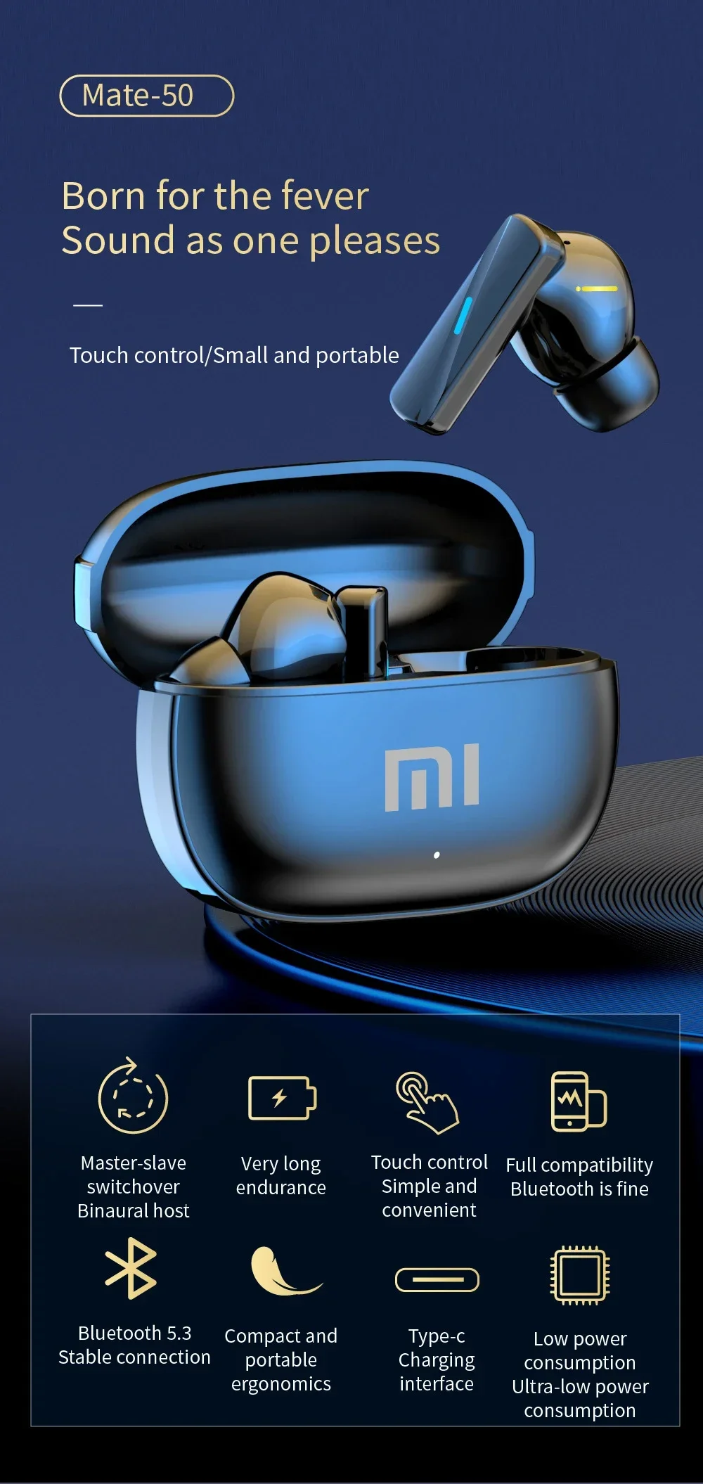 Original Xiaomi Air7 Bluetooth Earphones TWS Touch Control HiFi Wireless Headphone Mic Noise Reduction Earbuds Sports Waterproof