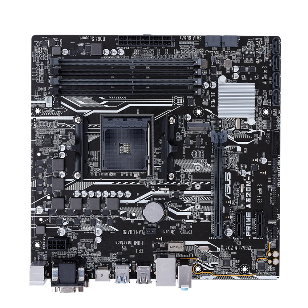 ASUS PRIME A320M-A  AMD A320 AM4 Motherboard For Ryzen 5/3/7 5600G 3600 5700G CPU DDR4 USB2.0 HDMI M.2 Micro ATX Mainboard