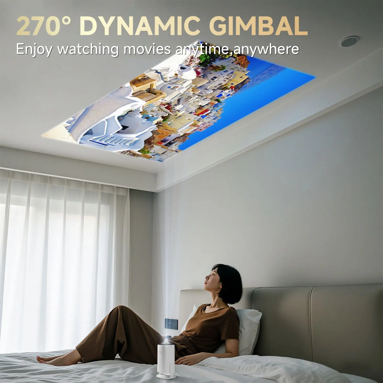 P30PRO Android 14 Smart Mini Projector WiFi6 BT 5.0 Supports 4K 1280 * 720P Supports Screen Mirroring Home Theater Projector