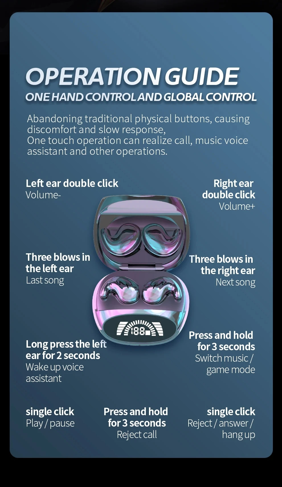 Mini Sleep Invisible Earbuds Tiny Hidden Headphones Bluetooth 5.3 Earphone Noise Cancelling Sports Stereo TWS Wireless Headsets