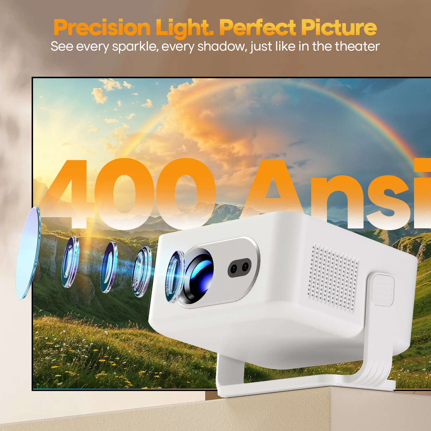 Magcubic Auto Focus Android 14 Portable Projector 8K 400ANSI WiFi 6 Projector Support Full HD 720P Home Outdoor Cinema HY300Max