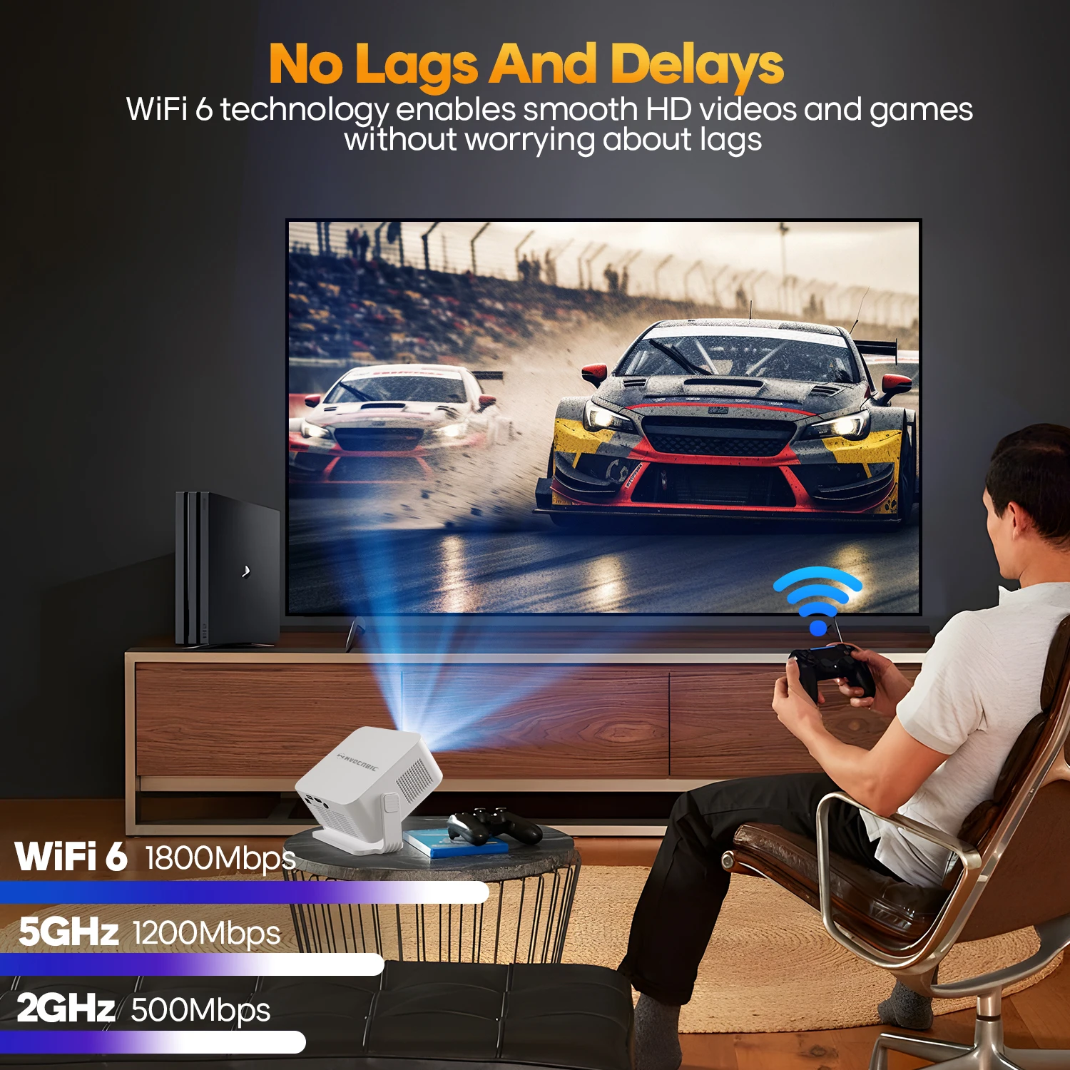 Magcubic Auto Focus Android 14 Portable Projector 8K 400ANSI WiFi 6 Projector Support Full HD 720P Home Outdoor Cinema HY300Max