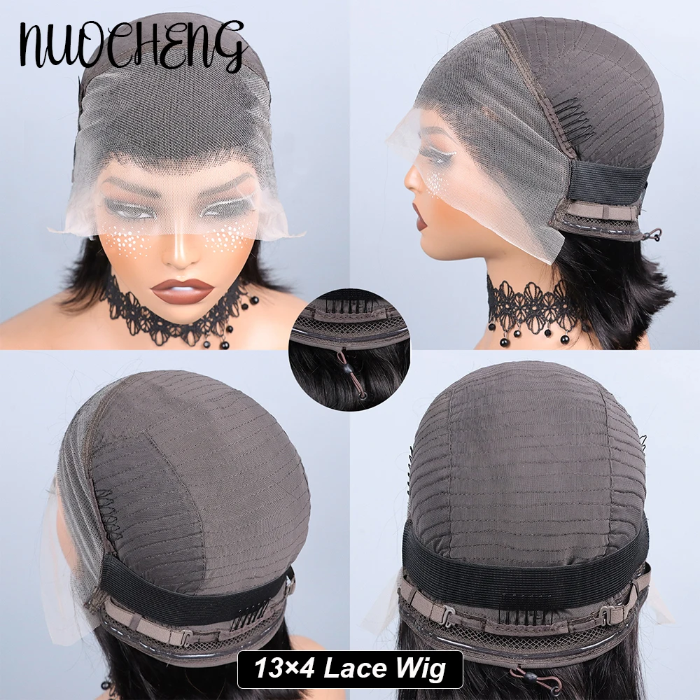 Bob Wig Human Hair 13X4 Lace Frontal Bob Wigs For Black Women Human Hair Glueless Straight Bob Lace Front Wig Natural Color Wigs