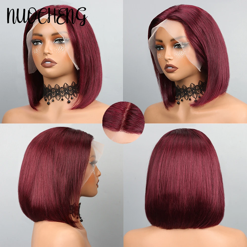 Bob Wig Human Hair 13X4 Lace Frontal Bob Wigs For Black Women Human Hair Glueless Straight Bob Lace Front Wig Natural Color Wigs