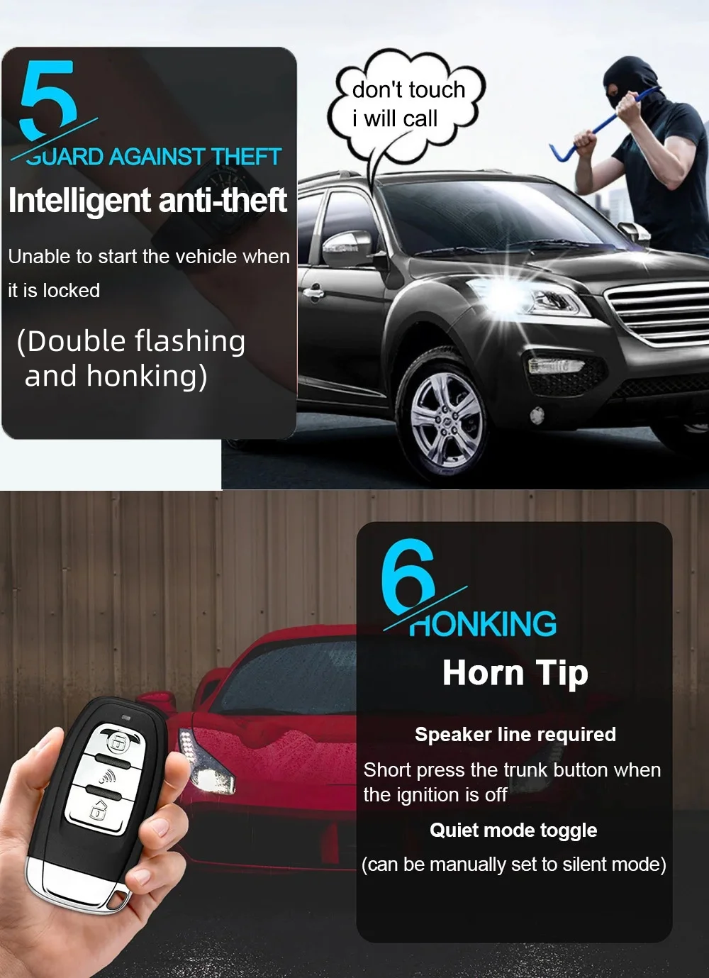 12V Universal Car Keyless Entry System Engine Start Alarm System One-button Start/Stop System Remote Starter Stop Accessories