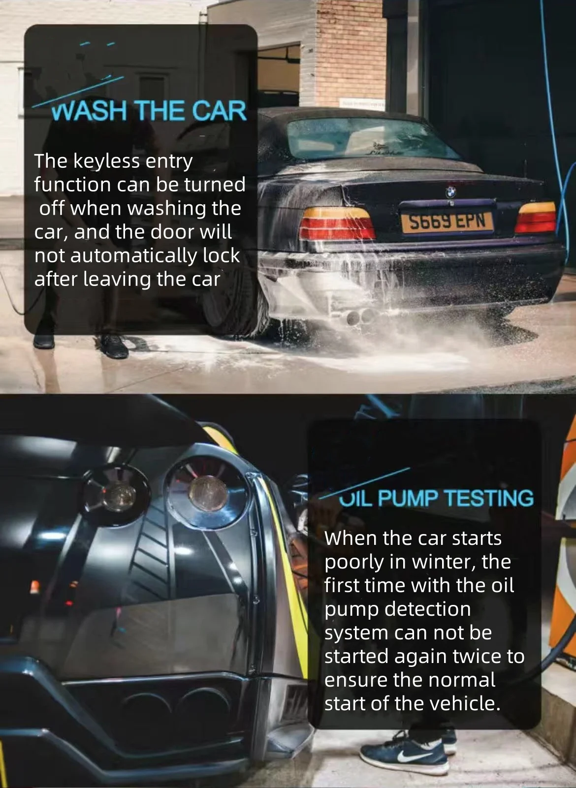 12V Universal Car Keyless Entry System Engine Start Alarm System One-button Start/Stop System Remote Starter Stop Accessories