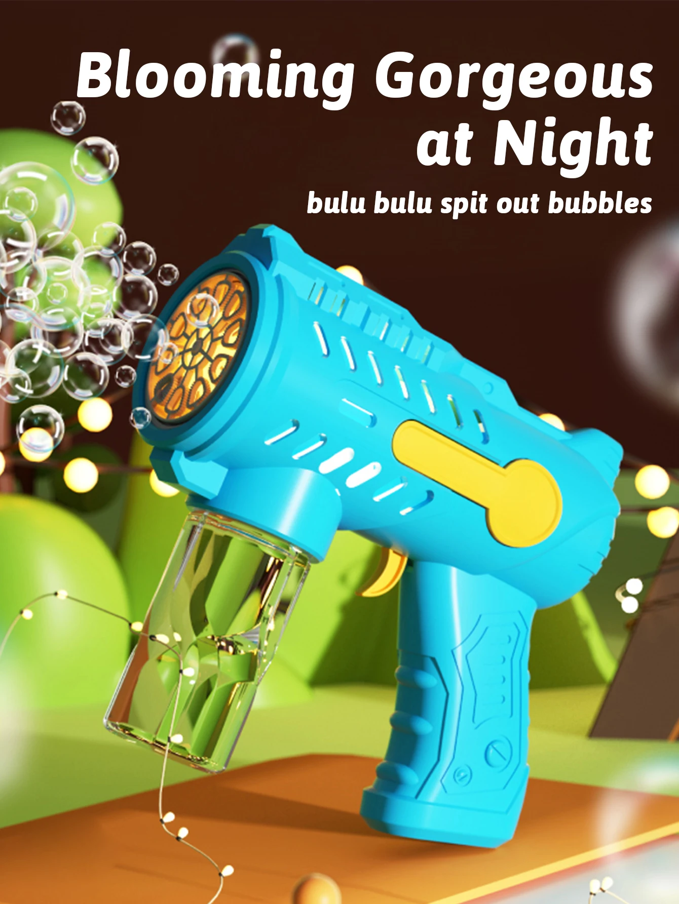 Outdoor wedding bubble gun toy, children's bubble toy, parent-child interactive game without battery bubble water