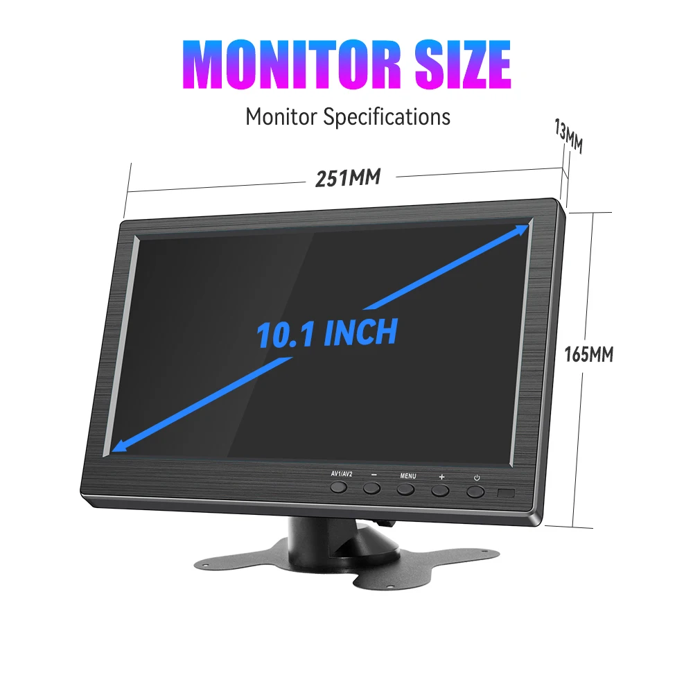KTYDKP 10.1 Inch Car HDMI Monitor with VGA for TV Computer LCD Color Screen for PC Home Security System Backup Camera Display