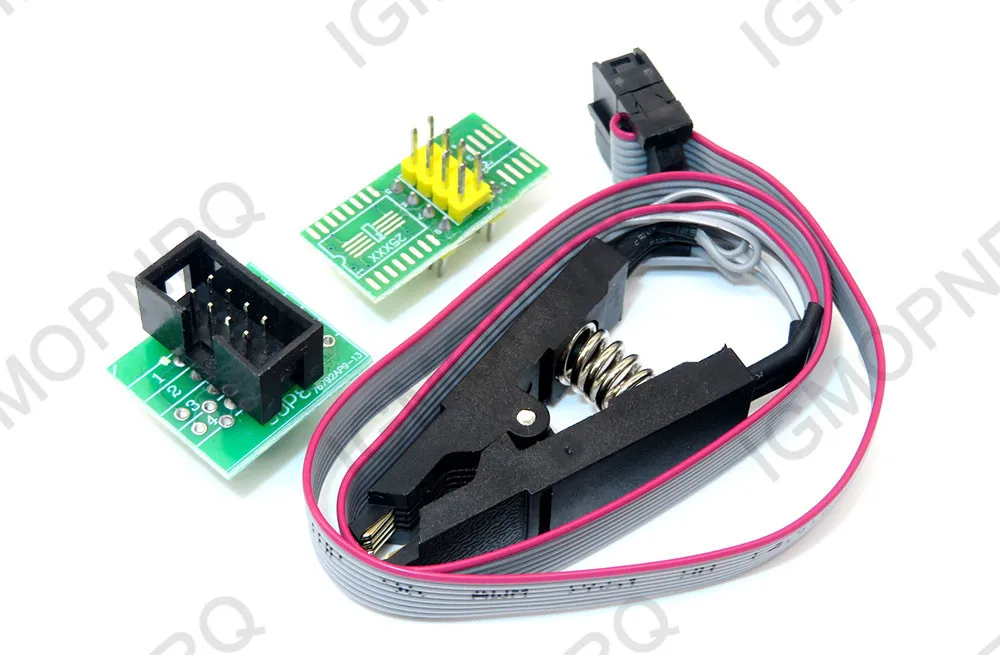 1PCS CH341A 24 25 Series EEPROM Flash BIOS USB Programmer Module + SOIC8 SOP8 Test Clip + 1.8V adapter + SOIC8 adapter DIY KIT