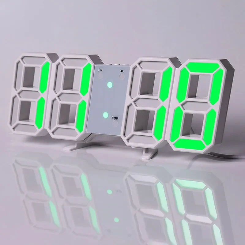 Purchase Products Clock 3D LED Digital Alarm Clock Wall Clock Time/date/temperature For Home/kitchen/office Clocks Decor Garden