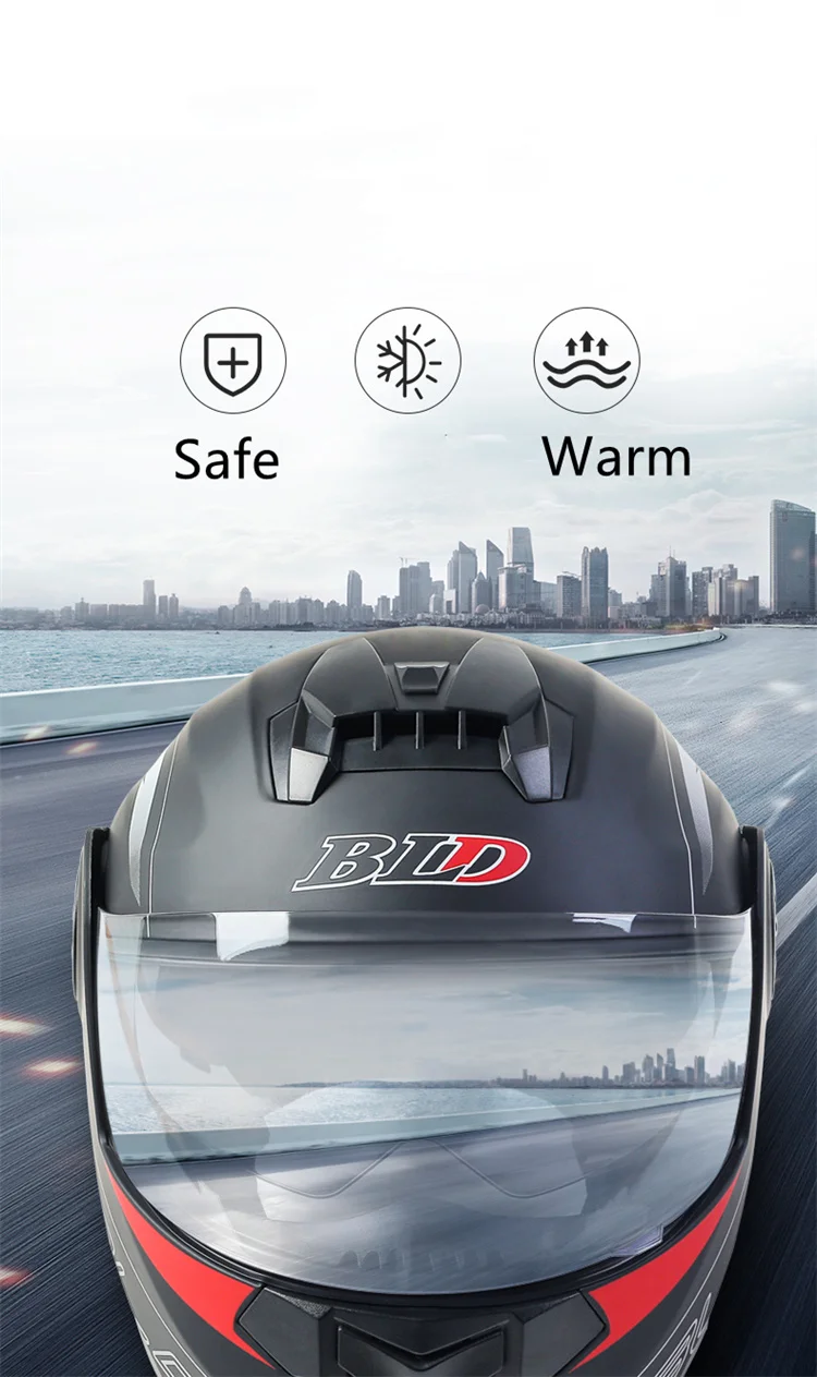 Bluetooth Men's Motorcycle Helmets Full Face Casco for Motorcycles Man Motocross Kask Flip up Casque De Moto  DOT Certified BLD