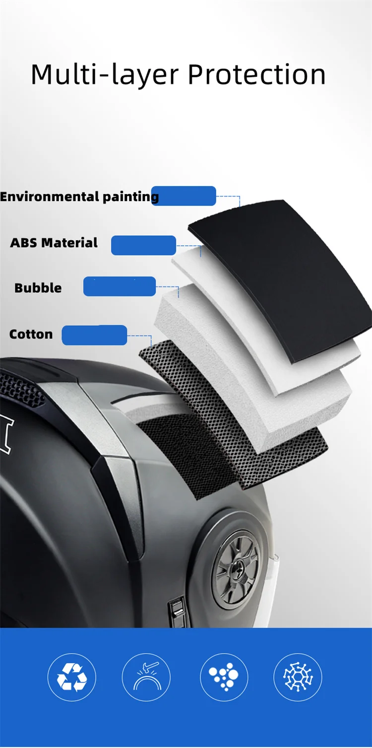 Bluetooth Men's Motorcycle Helmets Full Face Casco for Motorcycles Man Motocross Kask Flip up Casque De Moto  DOT Certified BLD